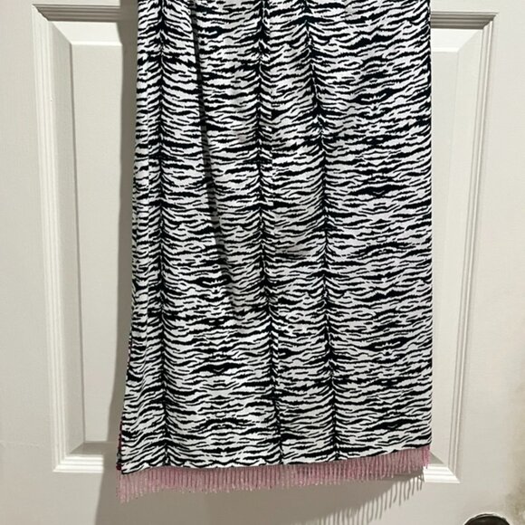 Bliss Zebra Print Skirt w/Pink bead Fringe Size 4 - Picture 1 of 9